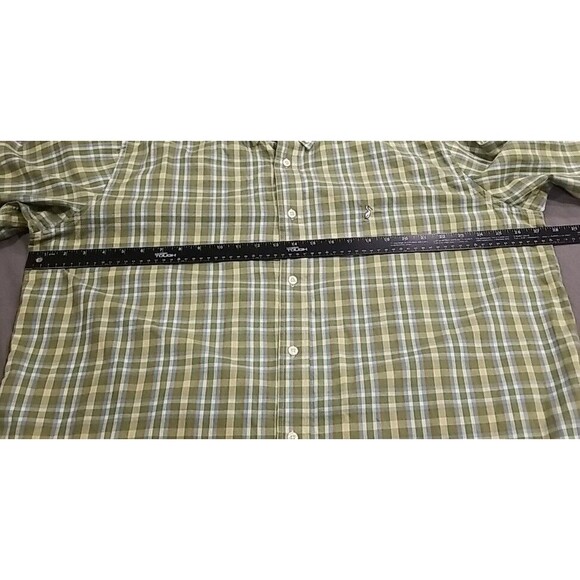 Mobile Bay Shirt Mens XXL Button Front Green Plaid Cotton Wrinkle Resistant - Picture 7 of 13